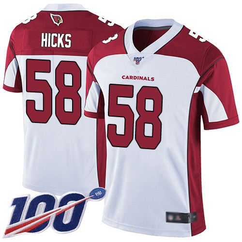 Arizona Cardinals Limited White Men Jordan Hicks Road Jersey NFL Football #58 100th Season Vapor Untouchable